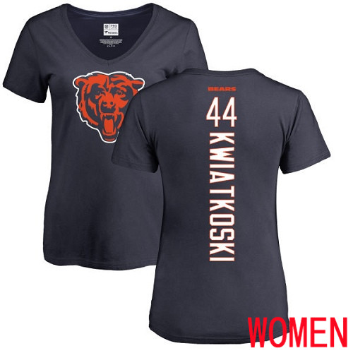 Chicago Bears Navy Blue Women Nick Kwiatkoski Backer NFL Football #44 T Shirt